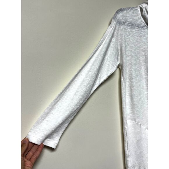 NWT - J. JILL Linen/Cotton Button Front Hooded Tunic Pockets White, Sz SP - Picture 3 of 9